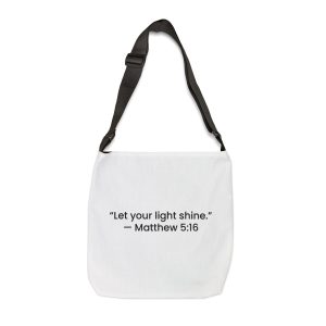 Matthew 5:16 Inspirational Tote Bag — "Let Your Light Shine" Adjustable Shoulder Tote