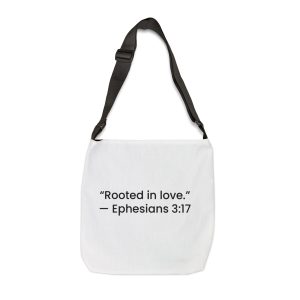 Rooted in Love Tote Bag — Ephesians 3:17 Adjustable Scripture Shoulder Bag